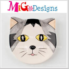 Disque de bijoux en céramique d&#39;impression en forme de chat mignon